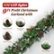 Pre-lit Christmas Garlands Xmas Decorations 8 Mode Timer Waterproof with Snowy Large Pine Cones, Long Pine Cones for Mantle Stairs Door Outdoor Decor